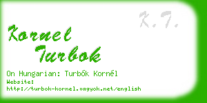 kornel turbok business card